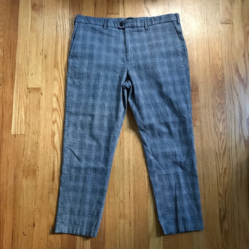 Banana Republic Factory Men's Gray Glen Plaid Dress Pants 38x26